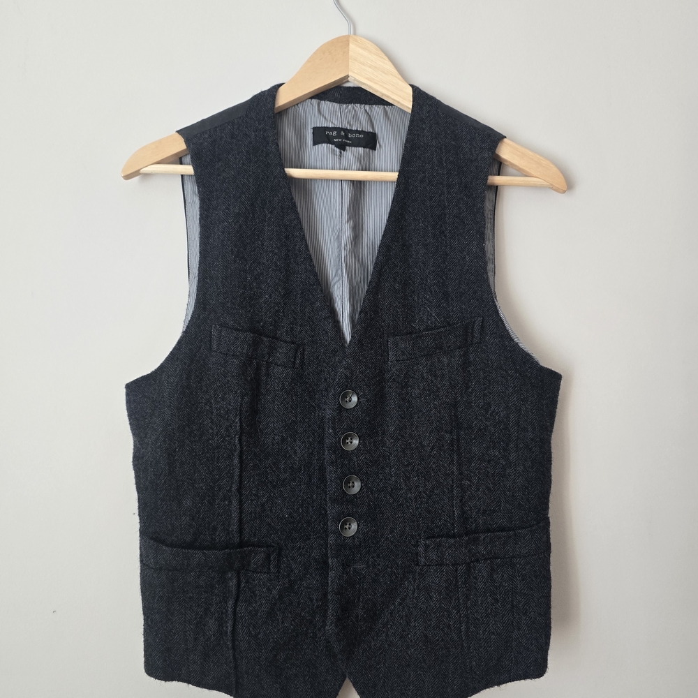 Rag & Bone Navy Wool Vest